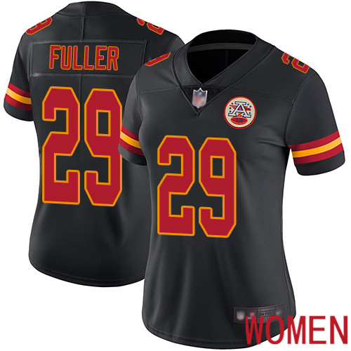 Women Kansas City Chiefs #29 Fuller Kendall Limited Black Rush Vapor Untouchable Football Nike NFL Jersey